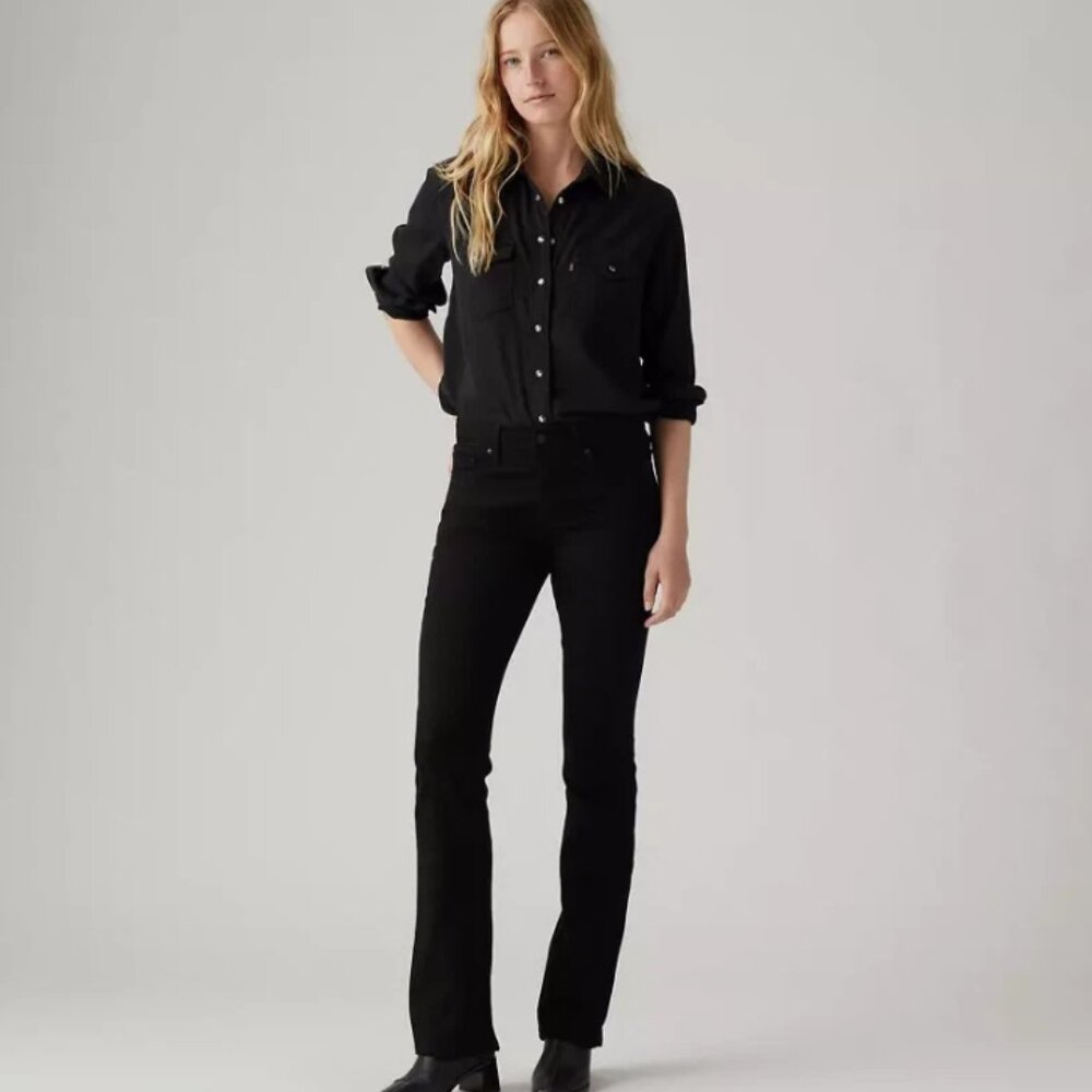 Share Levi's 315 Shaping Bootcut Women's Jeans Mid Rise Black Denim Size 10 W30